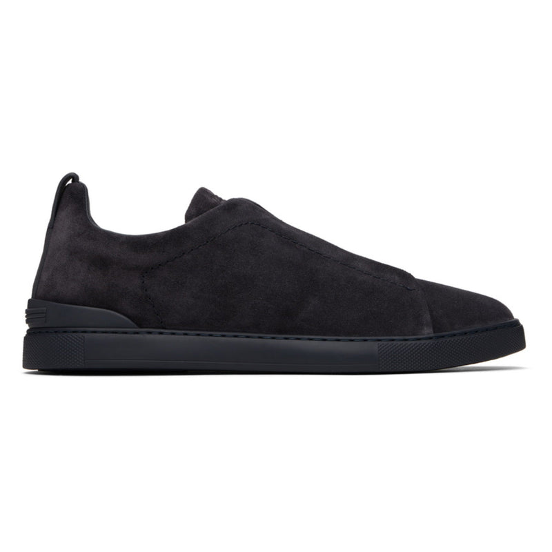Zegna Triple Stitch Sneakers Full Navy Suede
