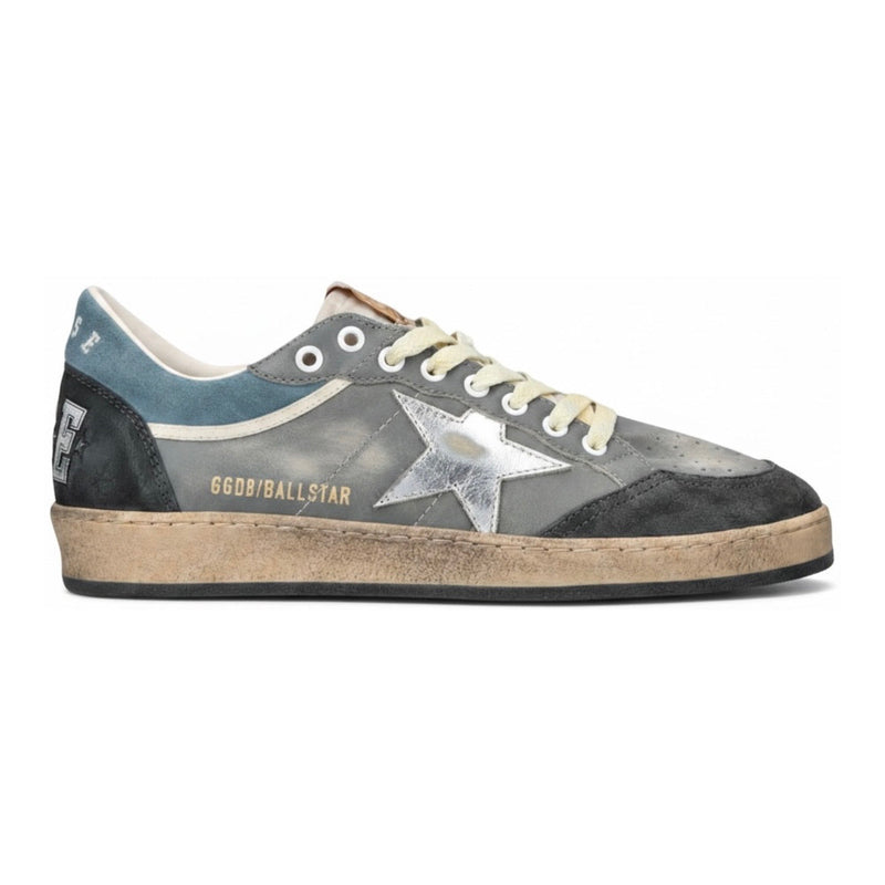 Golden Goose Ball Star LTD in dark blue leather with beige suede star