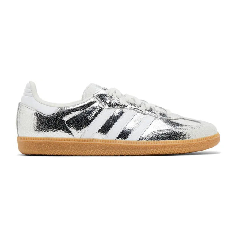 Adidas Samba OG Silver Metallic Cracked Leather