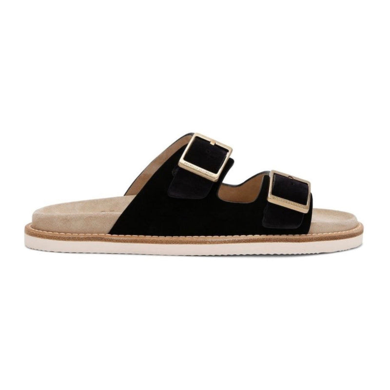 Brunello Cucinelli Double-Strap Suede Sandals 'Black'