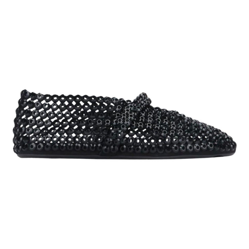 ALAÏA Glass-Embellished Ballet Flats 'Black'