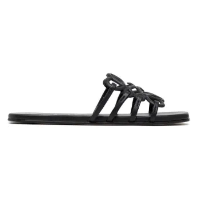 LOEWE leather flat sandals Black