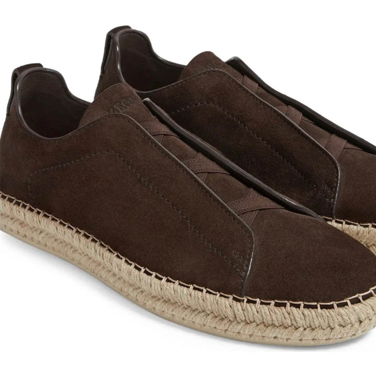 Zegna Triple Stitch™ Espadrille 'Dark Brown Beige'
