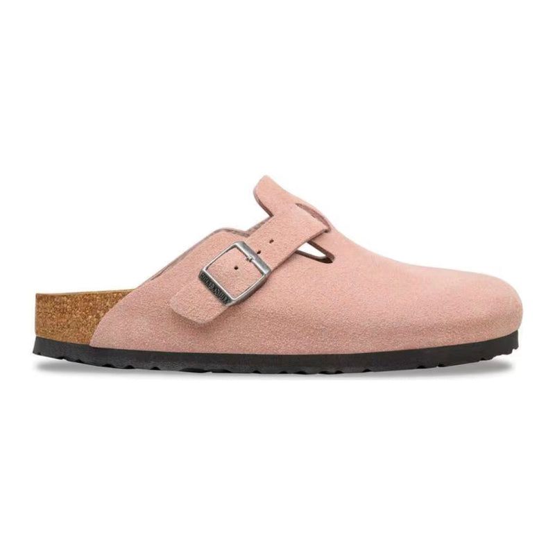 Birkenstock Boston Soft Footbed Suede Leather Antique Pink Clay