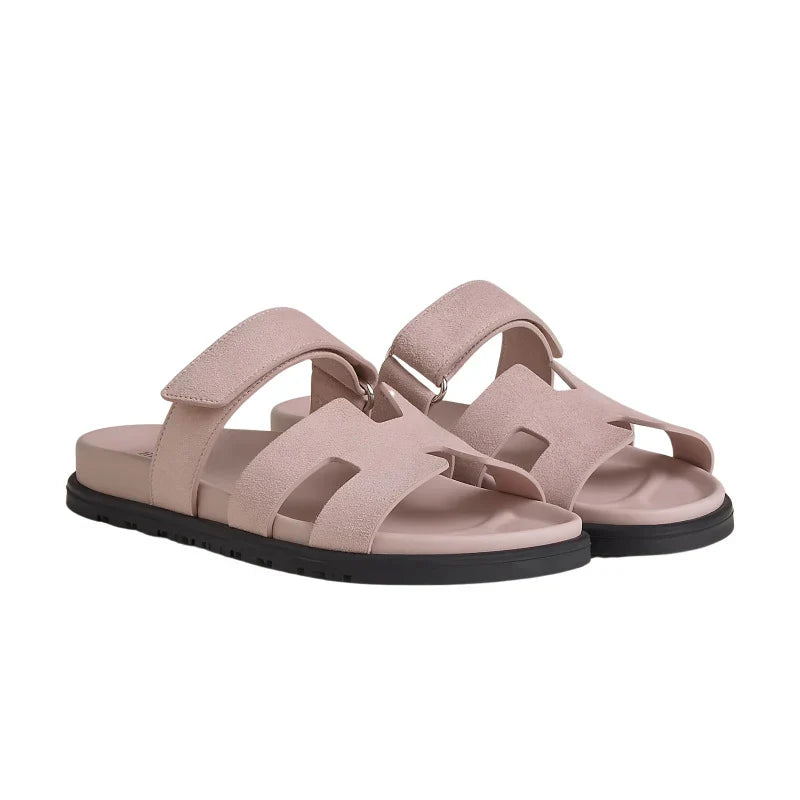 Hermes Chypre Sandal – Pink Suede