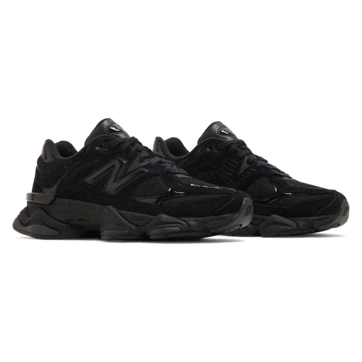 New Balance 9060 'Triple Black Suede Patent