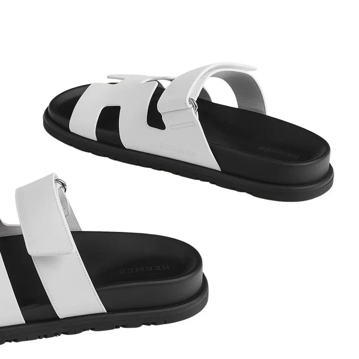 Hermes Chypre Sandals – White Palladium Hardware