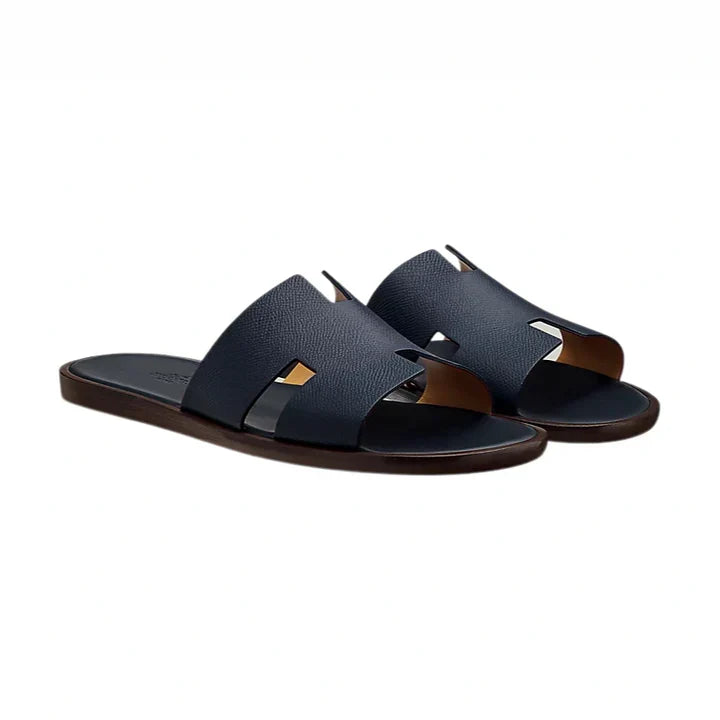 Hermes Izmir Sandal Marine Brown Epsom Leather