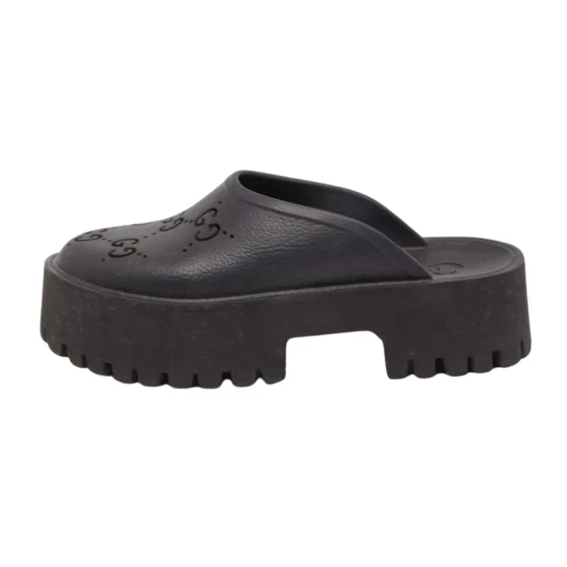Gucci Perforated GG – Platform mules